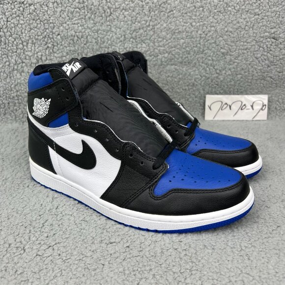 Jordan High Mens 10 Shoes Blue Black White Royal Toe Nike Air